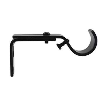 Adjustable Curtain Rod Brackets,ULIFESTAR 3 Pack Heavy Duty Drapery Rod Holders Hardware Window Curtain Rod Support Hanger for 1 Inch Rod with Installation Screws (Black)