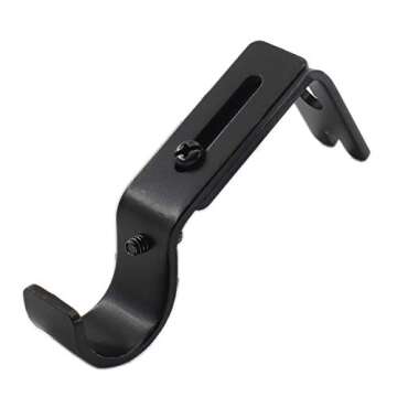 Adjustable Curtain Rod Brackets,ULIFESTAR 3 Pack Heavy Duty Drapery Rod Holders Hardware Window Curtain Rod Support Hanger for 1 Inch Rod with Installation Screws (Black)