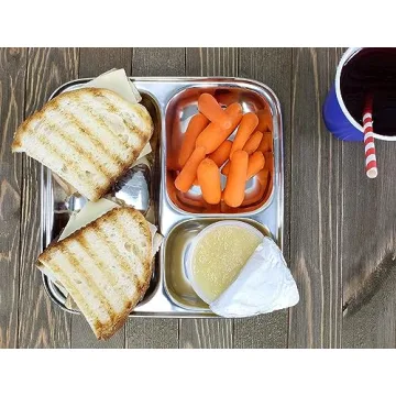 Darware Stainless Steel Divided Plates for Kids and Adults