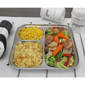 Darware Stainless Steel Divided Plates for Kids and Adults