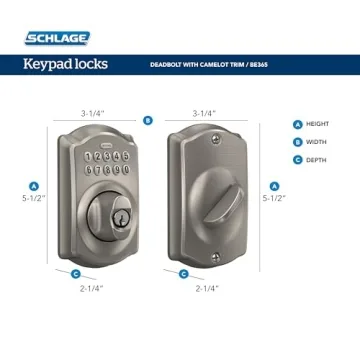 Keyless SCHLAGE BE365 CAM 622 Deadbolt, Matte Black