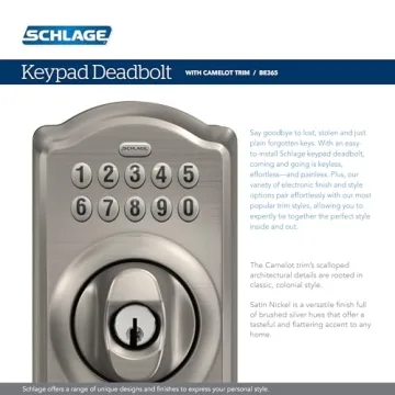 Keyless SCHLAGE BE365 CAM 622 Deadbolt, Matte Black