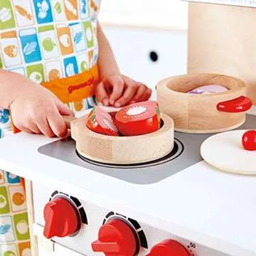 Hape Cook & Serve Set | 13-Piece Wooden Cooking Toy