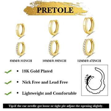 Gold Hoop Earrings Set – 14K Huggie Minimalist Jewelry