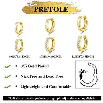 Gold Hoop Earrings Set – 14K Huggie Minimalist Jewelry