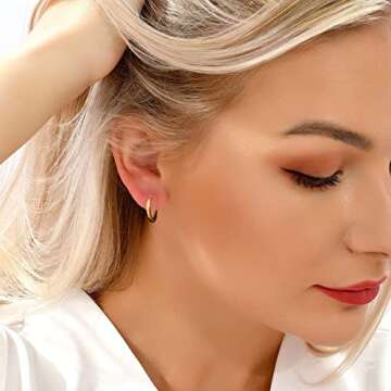 Gold Hoop Earrings Set – 14K Huggie Minimalist Jewelry