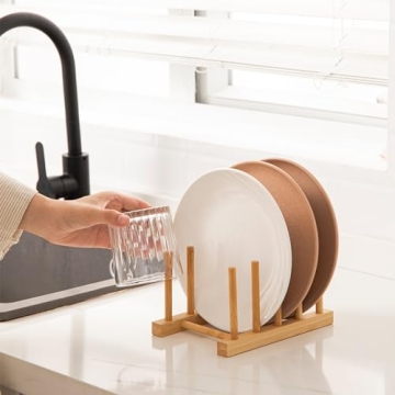 HBlife Bamboo Dish Drying Rack - Eco-Friendly Kitchen Organizer