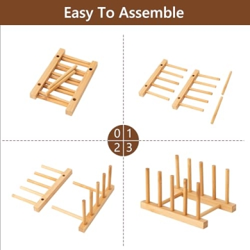 HBlife Bamboo Dish Drying Rack - Eco-Friendly Kitchen Organizer