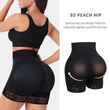 FeelinGirl Shapewear Tummy Control Body Shaper Shorts with Lace Trim