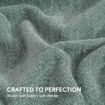 RECYCO Throw Blanket Soft Cozy Chenille Throw Blanket with Fringe Tassel for Couch Sofa Chair Bed Living Room Gift (Sage, 50'' x 60'')