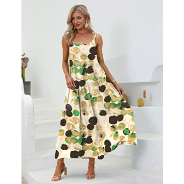 YESNO Bohemian Floral Maxi Dress for Women