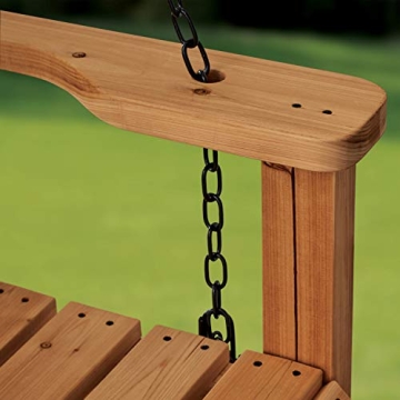 Durable Cedar Farmhouse Outdoor Porch Swing for Two