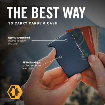 Ridge Men's Slim Minimalist RFID Wallet in Navy