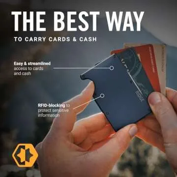 Ridge Men's Slim Minimalist RFID Wallet in Navy