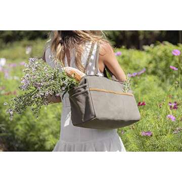 6 Piece Stainless Steel Heavy Duty Garden Tools Set, with Ash Wood Handle and Non-Slip Rubber Grip P...