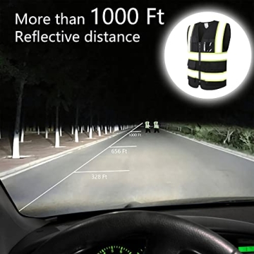 Reflective Safety Vest for Men & Women with Pockets