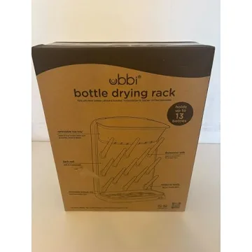 Ubbi Vertical Baby Bottle Drying Rack, Space Saving Countertop Drying Rack Baby Accessory, Taupe