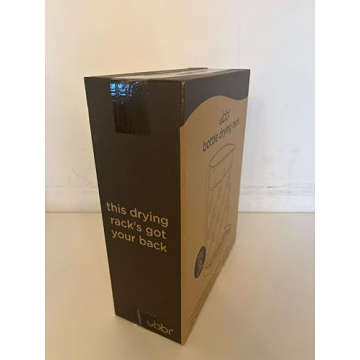 Ubbi Vertical Baby Bottle Drying Rack, Space Saving Countertop Drying Rack Baby Accessory, Taupe