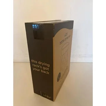 Ubbi Vertical Baby Bottle Drying Rack, Space Saving Countertop Drying Rack Baby Accessory, Taupe