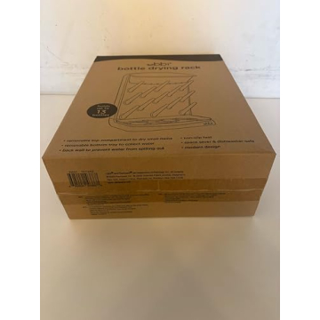 Ubbi Vertical Baby Bottle Drying Rack, Space Saving Countertop Drying Rack Baby Accessory, Taupe