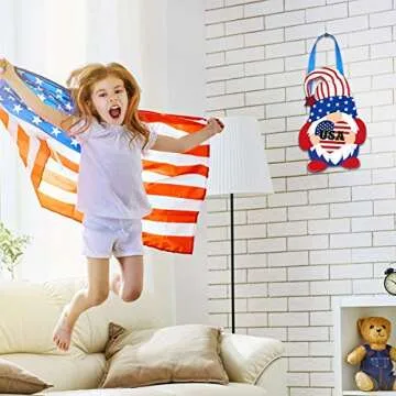 4th of July Gnome Door Sign for Patriotic Decor