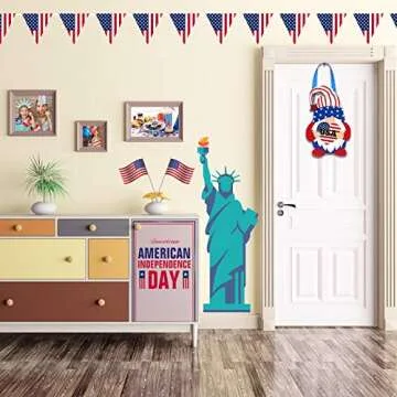 4th of July Gnome Door Sign for Patriotic Decor