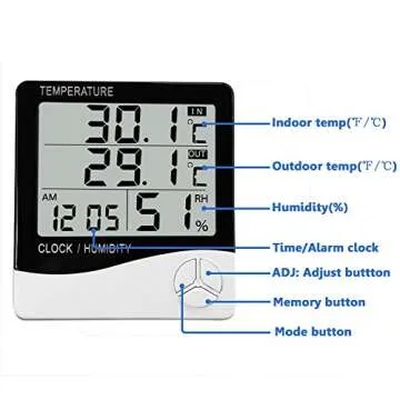 Mengshen Digital Hygrometer & Thermometer - LCD Home Monitor