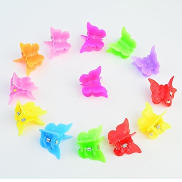 Assorted Butterfly Hair Clips - Set of 100 Colorful Clips