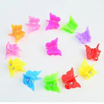 Assorted Butterfly Hair Clips - Set of 100 Colorful Clips