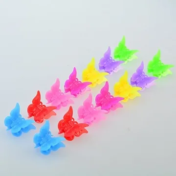 Assorted Butterfly Hair Clips - Set of 100 Colorful Clips