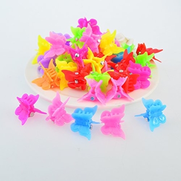 Assorted Butterfly Hair Clips - Set of 100 Colorful Clips