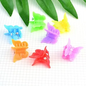 Assorted Butterfly Hair Clips - Set of 100 Colorful Clips