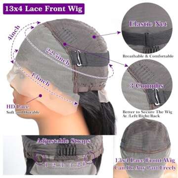 Bling Hair 18 Inch Deep Wave Lace Front Wig Human Hair for Women Glueless 13x4 Lace Frontal Wigs Human Hair 180% Density HD Lace Pre Plucked Bleached Knots Deep Wave Human Hair Natural Hairline