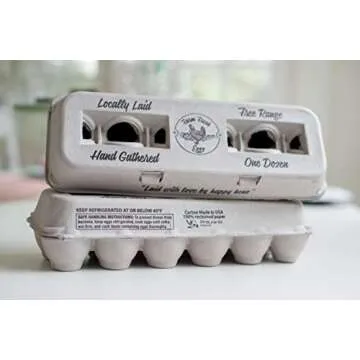25 Egg Cartons – Adorable Vintage Design for your Farm Fresh Eggs, 100% Recycled Paper Cardboard, Sturdy & Reusable, Holds Small to XL Chicken Eggs