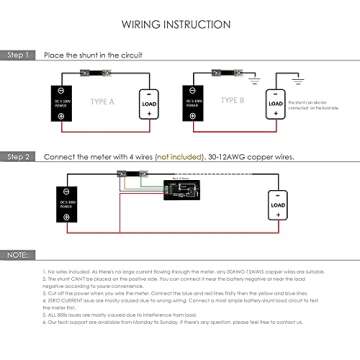 bayite DC 6.5-100V 0-100A LCD Display Digital Current Voltage Power Energy Meter Multimeter Ammeter Voltmeter with 100A Current Shunt