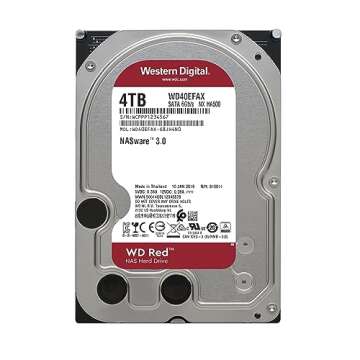Western Digital 4TB WD Red NAS Internal Hard Drive HDD - 5400 RPM, SATA 6 Gb/s, SMR, 256MB Cache, 3....