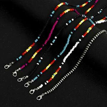 Western Jewelry Western Necklaces For Women Navajo Pearl Necklace Boho Beaded Choker Necklace Y2k Cowgirl Hipple Accessories 90S Boho Jewelry 6 Pieces