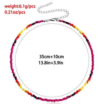 Western Jewelry Western Necklaces For Women Navajo Pearl Necklace Boho Beaded Choker Necklace Y2k Cowgirl Hipple Accessories 90S Boho Jewelry 6 Pieces