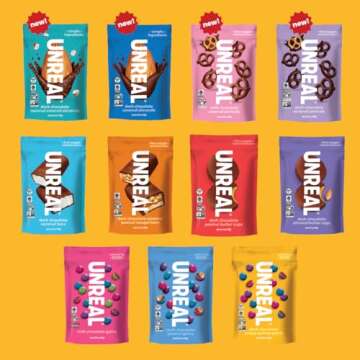 Unreal, Candy Coated Chocolate Crispy Quinoa Gems Bag, 5 Ounce