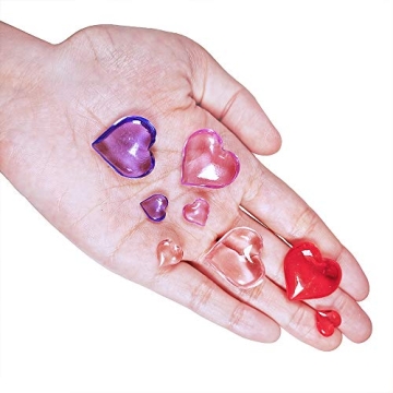 820 Pcs Colorful Acrylic Valentine's Heart Gem Decorations
