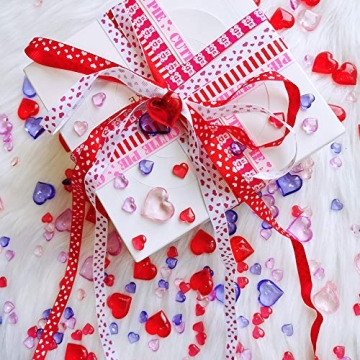 820 Pcs Colorful Acrylic Valentine's Heart Gem Decorations