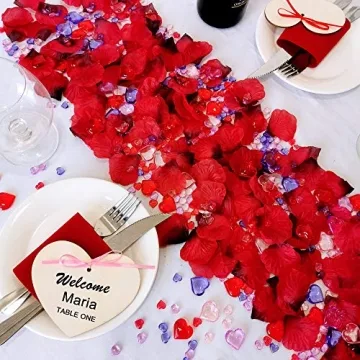 820 Pcs Colorful Acrylic Valentine's Heart Gem Decorations