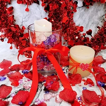 820 Pcs Colorful Acrylic Valentine's Heart Gem Decorations