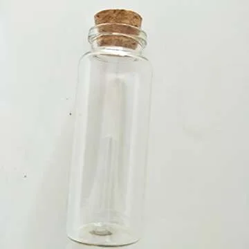 Luo House 10Pcs 30x80mm(1.18x3.14inches) 40ml Mini Small Clear Wishing Bottle Glass Vial with Cork Stoppers Small Glass Bottles for Wedding favors