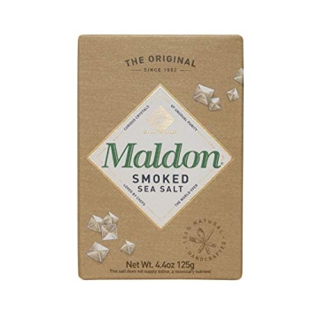 Maldon Salt, Smoked Sea Salt Flakes, 4.4 oz (125 g), Kosher, Natural, Gently Smoked Over Oak, Handcr...