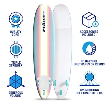 WAVESTORM Classic Foam Surfboard - 8ft Beginner Friendly