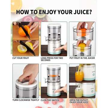 Portable Electric Citrus Juicer with USB Recharge