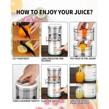 Portable Electric Citrus Juicer with USB Recharge