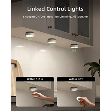 EZVALO Rechargeable LED Puck Lights Motion Sensor Dimmable