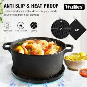 Walfos Silicone Trivet Mats for Heat Protection and Versatility